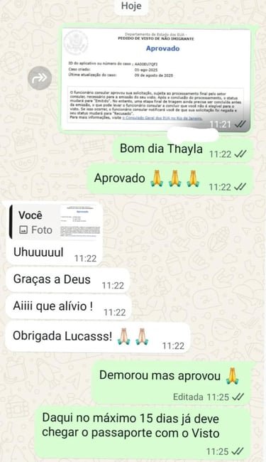 Print de conversa de cliente aprovado