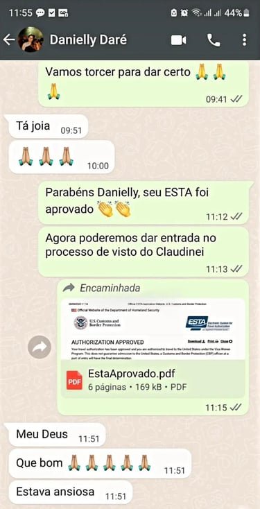 Print de conversa de cliente aprovado