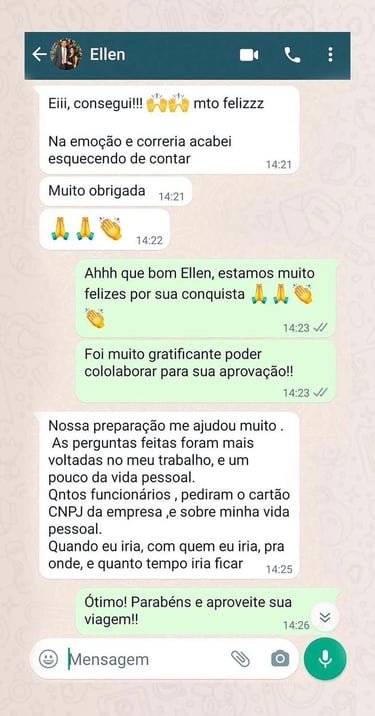 Print de conversa de cliente aprovado